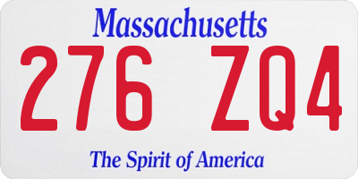 MA license plate 276ZQ4