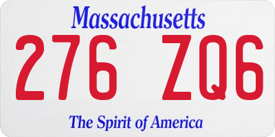 MA license plate 276ZQ6