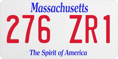 MA license plate 276ZR1