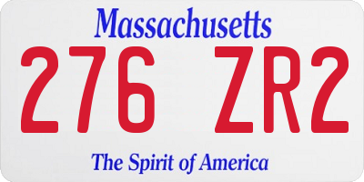 MA license plate 276ZR2