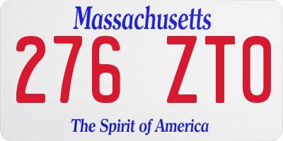MA license plate 276ZT0