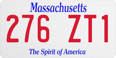 MA license plate 276ZT1