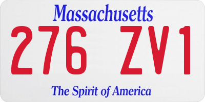 MA license plate 276ZV1