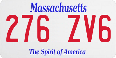 MA license plate 276ZV6