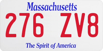 MA license plate 276ZV8