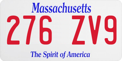 MA license plate 276ZV9