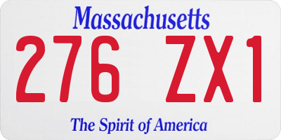 MA license plate 276ZX1