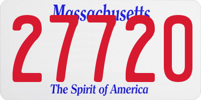 MA license plate 27720