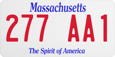 MA license plate 277AA1