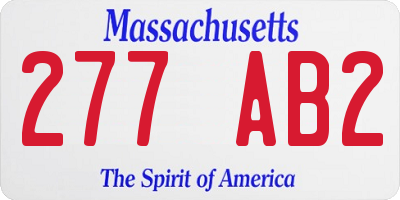 MA license plate 277AB2