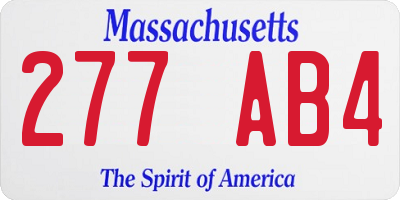MA license plate 277AB4