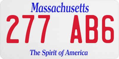 MA license plate 277AB6