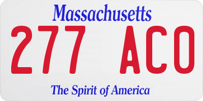 MA license plate 277AC0