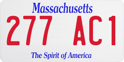 MA license plate 277AC1