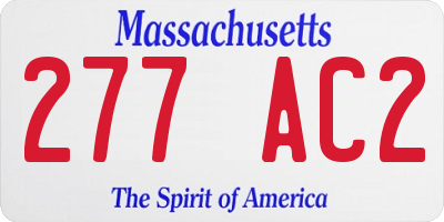 MA license plate 277AC2