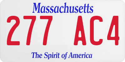 MA license plate 277AC4