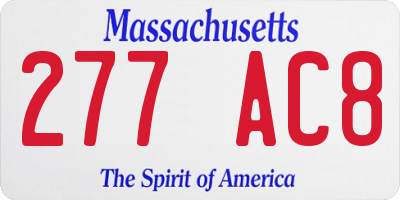 MA license plate 277AC8