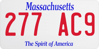 MA license plate 277AC9