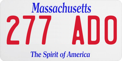 MA license plate 277AD0