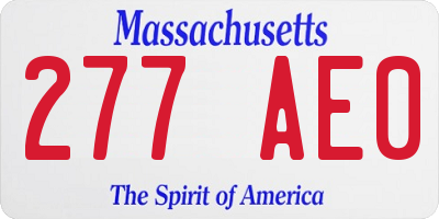 MA license plate 277AE0
