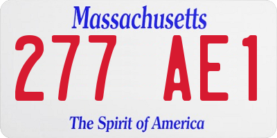 MA license plate 277AE1