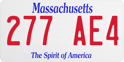 MA license plate 277AE4
