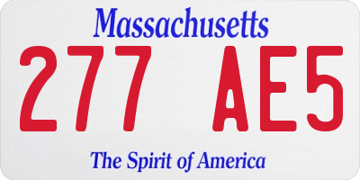 MA license plate 277AE5
