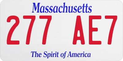 MA license plate 277AE7