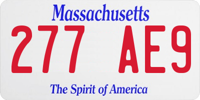 MA license plate 277AE9