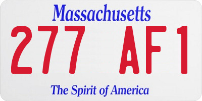 MA license plate 277AF1