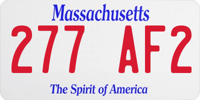 MA license plate 277AF2