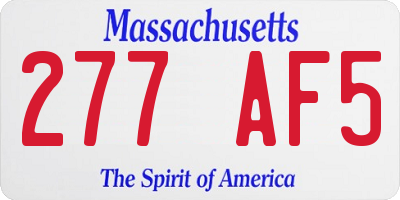 MA license plate 277AF5