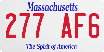MA license plate 277AF6