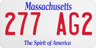MA license plate 277AG2