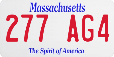 MA license plate 277AG4