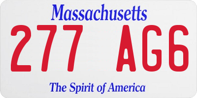 MA license plate 277AG6