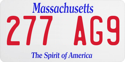 MA license plate 277AG9
