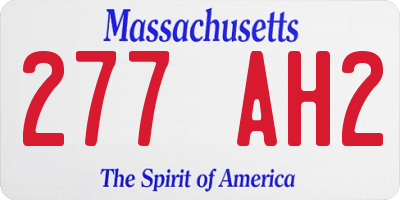 MA license plate 277AH2