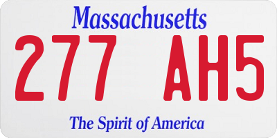 MA license plate 277AH5