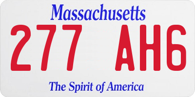 MA license plate 277AH6