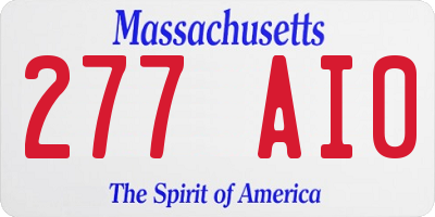 MA license plate 277AI0