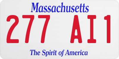 MA license plate 277AI1