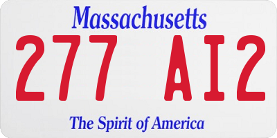 MA license plate 277AI2