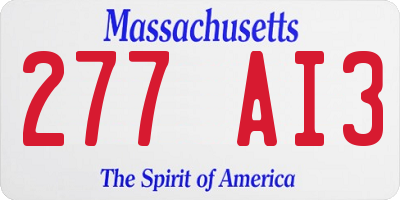 MA license plate 277AI3