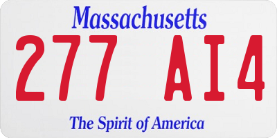 MA license plate 277AI4