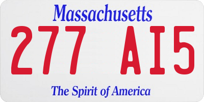 MA license plate 277AI5