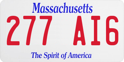 MA license plate 277AI6