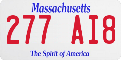 MA license plate 277AI8