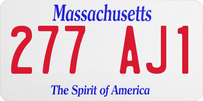 MA license plate 277AJ1