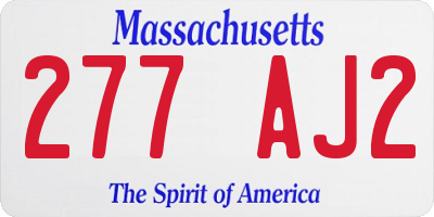 MA license plate 277AJ2